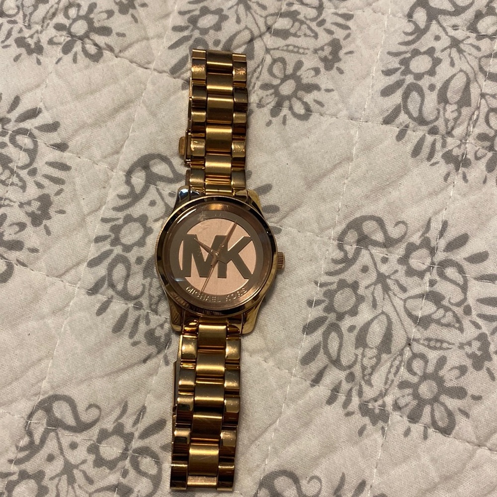MK rose gold watch